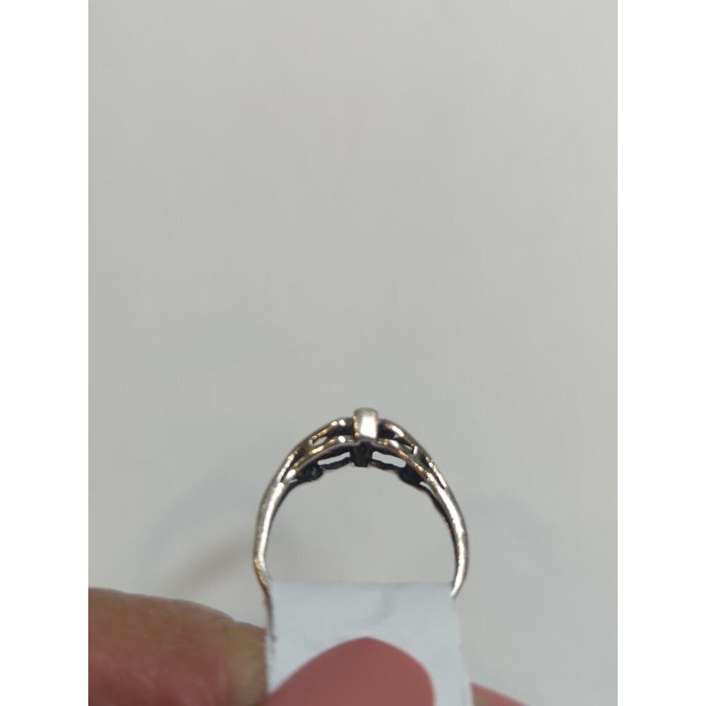 VTG Sterling 925 A Silver Cross Center Design Ring, Size 5.5 Band, British - Picture 5 of 11